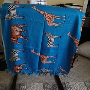 Blue Animal Print Scarf